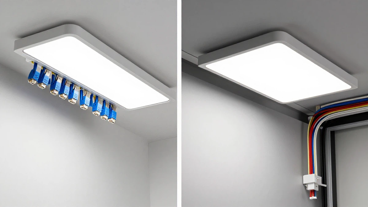 مقارنة كابلات إيثرنت لنظام PoE مع الأسلاك الكهربائية التقليدية لتركيب إضاءة LED تجارية