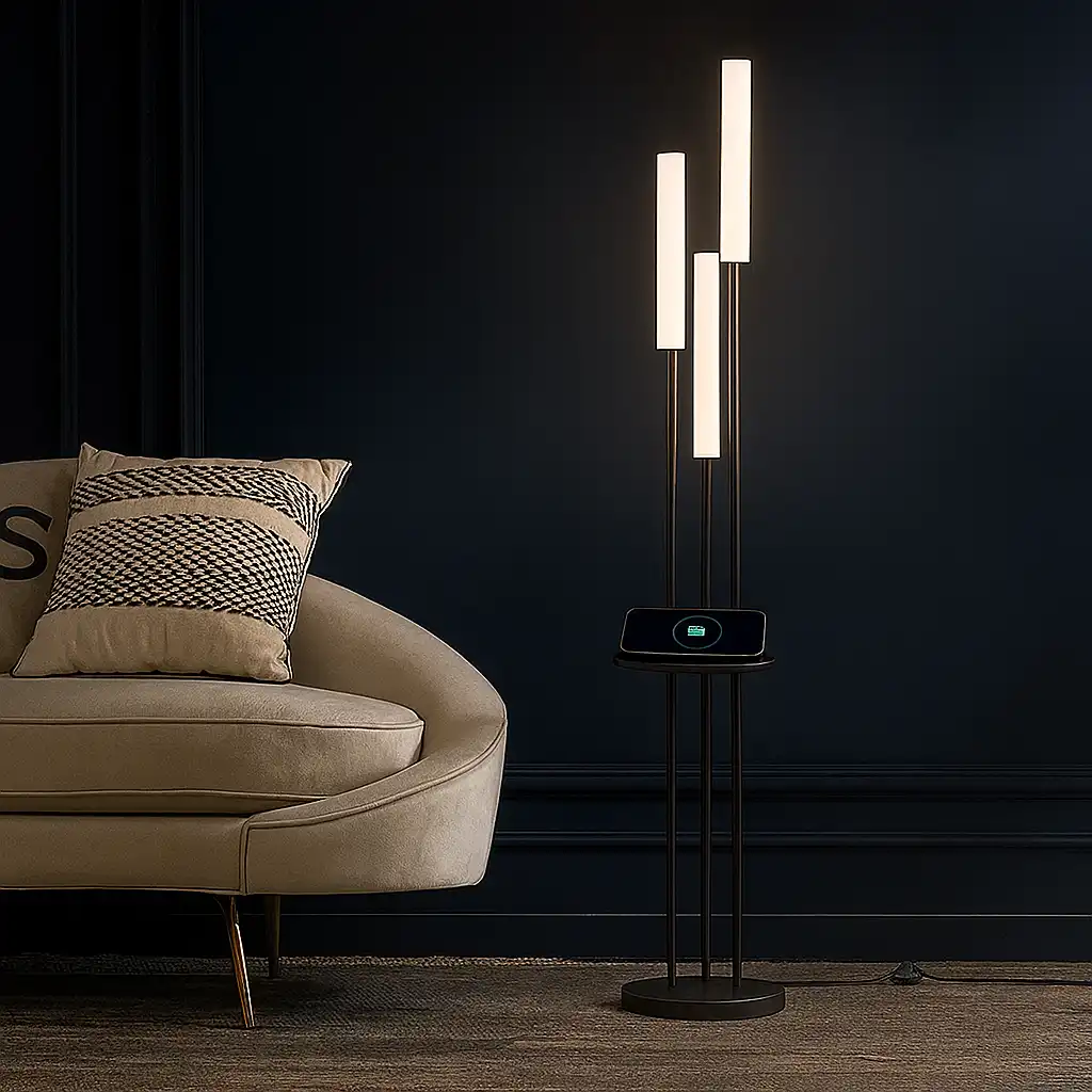 Stehlampe mit kabelloser Ladefunktion